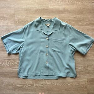 Tommy Bahama Vintage Women's 100% Silk Blouse Short Sleeve Hawaiian Shirt-SizeXL